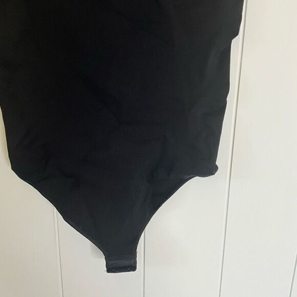 SHAPERX Womens 2X/3X Bodysuit 5215 Tummy Control Shapewear Thong Black New - Picture 8 of 12